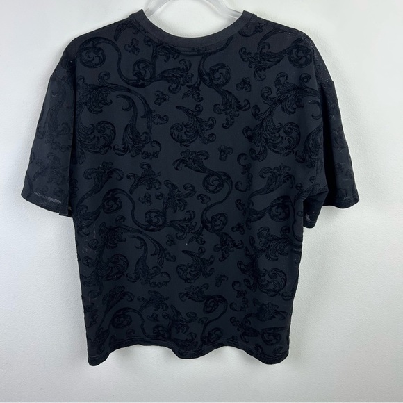 Baroque Gold by Drill Clothing Co. black mesh tee with Edwardian print size: M - Picture 8 of 8